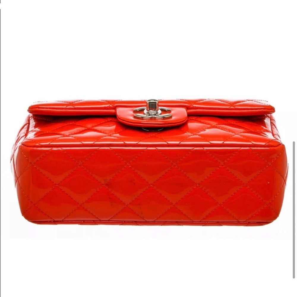 Chanel Patent Red Rectangular Mini Classic Flap - Picture 2 of 9